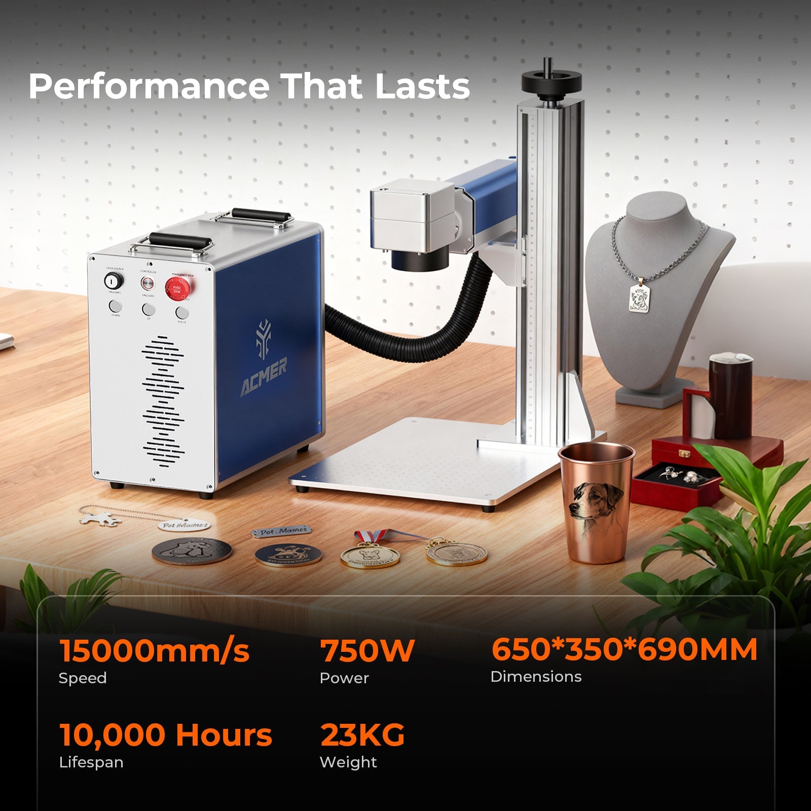 ACMER SM 30-100W Split Fiber＆MOPA Laser Marking Machine