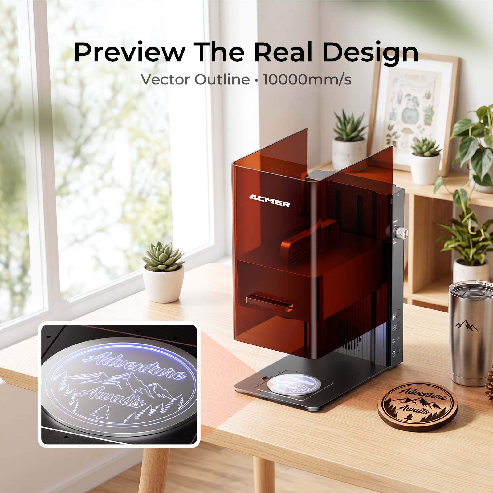 ACMER GE1 2W IR & 10W Diode Portable Galvo Dual Laser Engraver(PRE-ORDER)