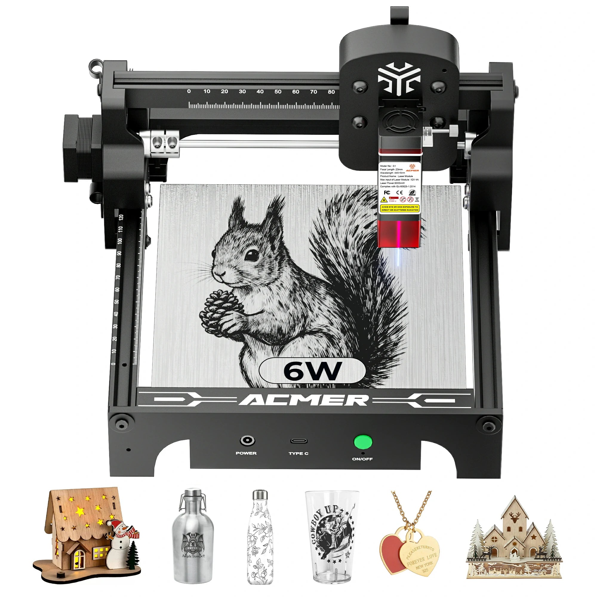 ACMER S1 Portable Laser Engraver Mini Machine-6W black