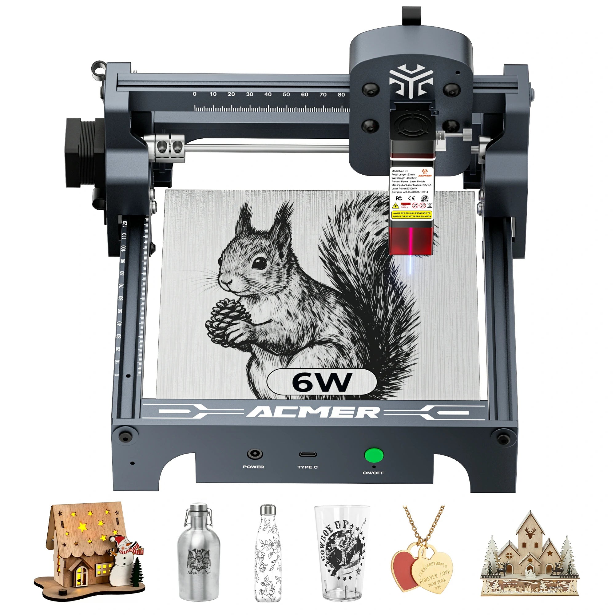 ACMER S1 Portable Laser Engraver Mini Machine-6W blue