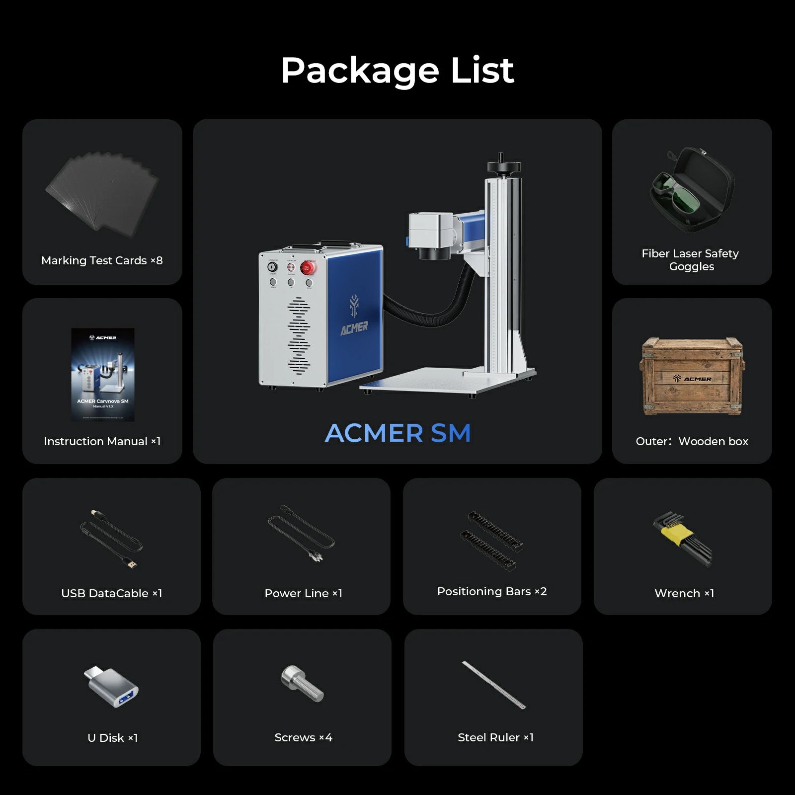 ACMER SM 30-100W Split Fiber＆MOPA Laser Marking Machine