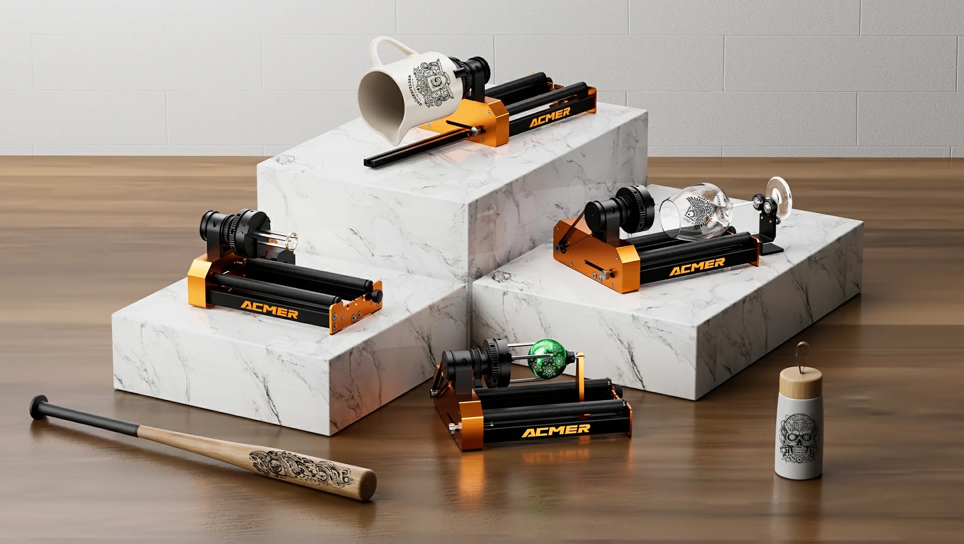 ACMER P3 IR & Diode Dual Laser Engraver-rotary