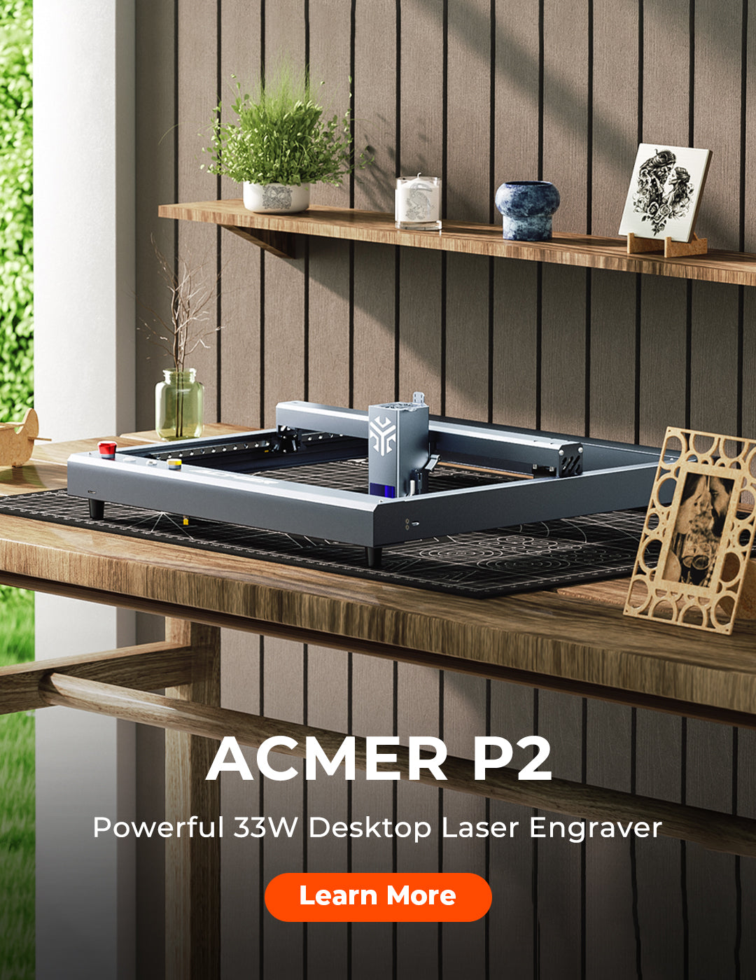 ACMER laser engraving machine-P2 33W powerful laser engraver